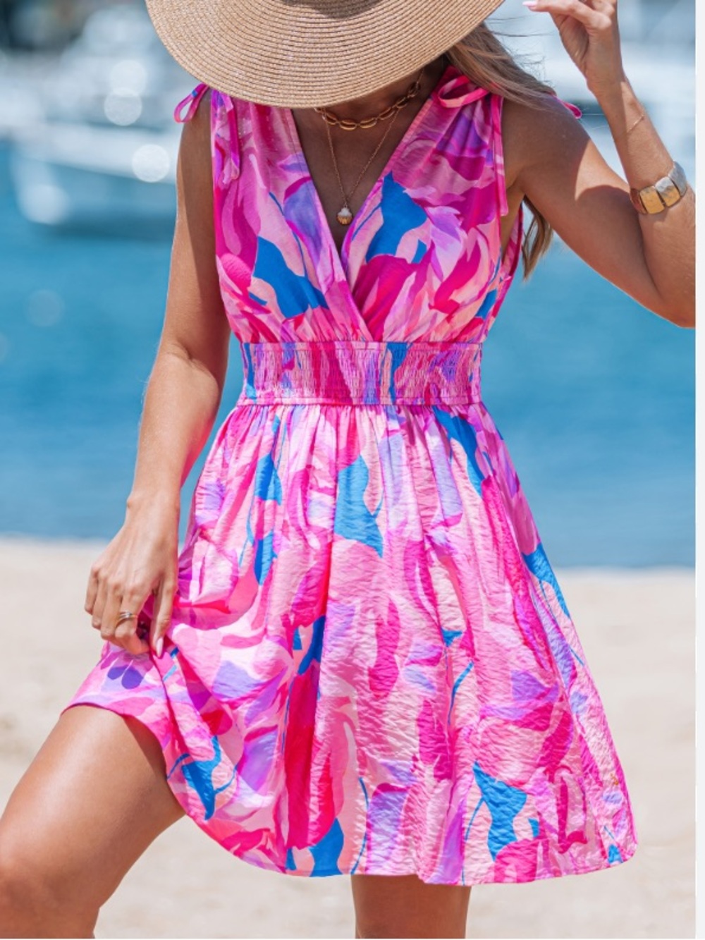 NWT Cupshe Pink Multicolor Floral Mini Dress